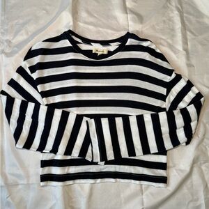Madewell Navy and White Striped Top
